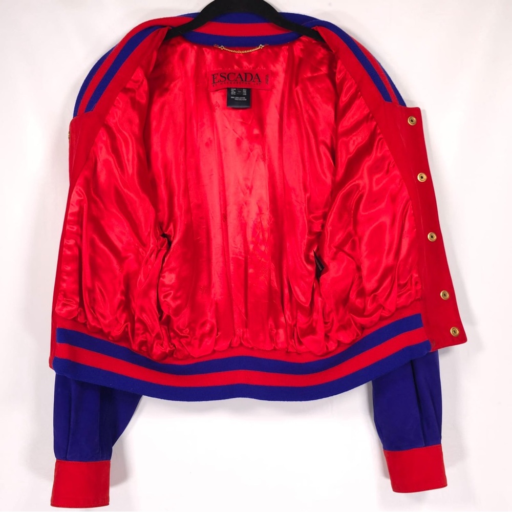 ESCADA MARGARETHA LEY GERMANY MADE 100% LEATHER Suede Jacket EU 38 US 6-8 RARE - Picture 10 of 14